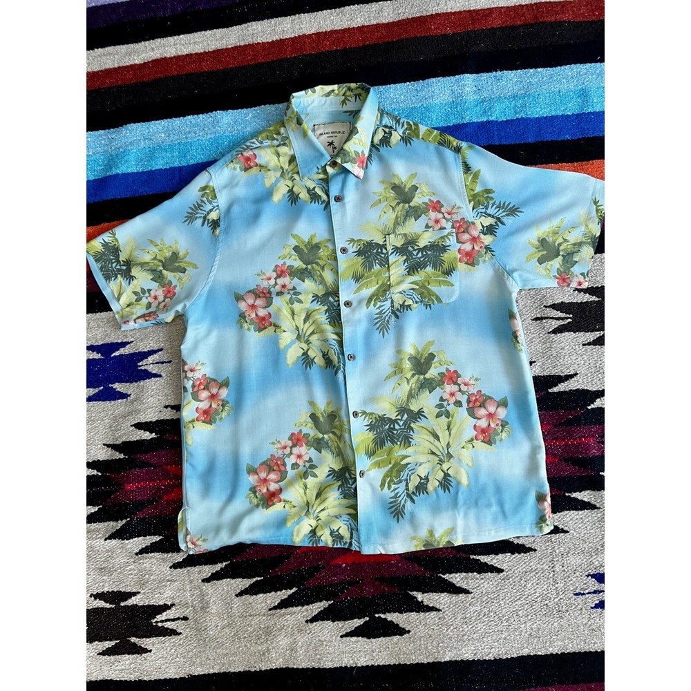 Island Republic Camp Shirt Mens XXL Silk Floral Tropical DadCore‎